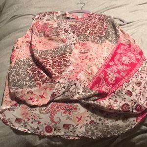 Drapy high low hem wrap top